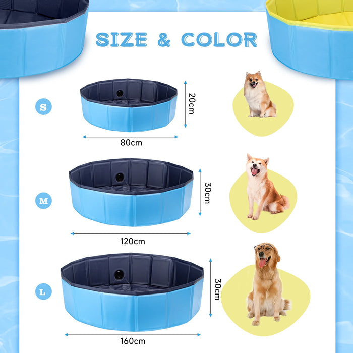 Piscina para perros azul resistente para exterior