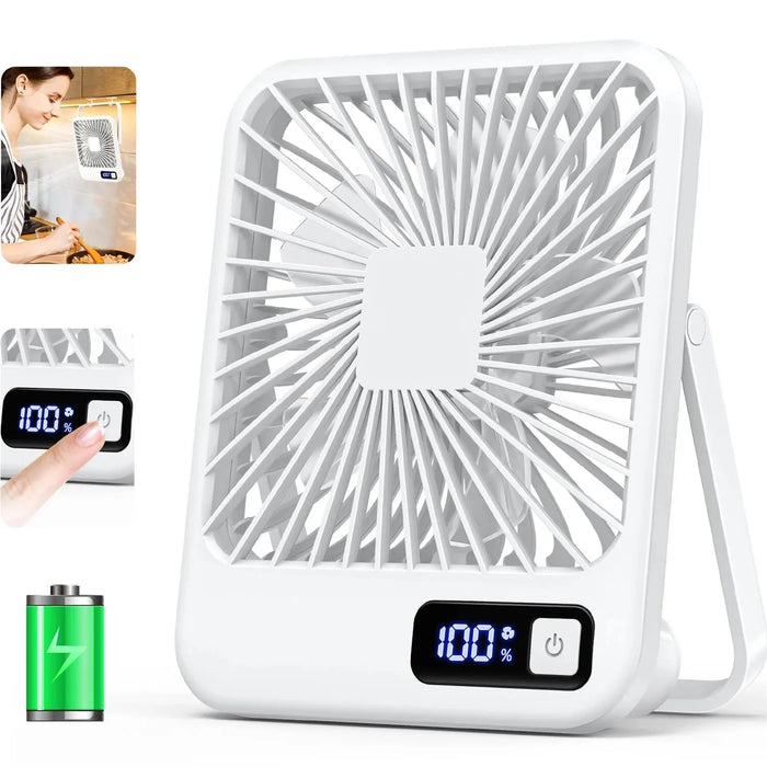 Wiederaufladbarer USB-Schreibtischventilator | 5 Geschwindigkeiten 180° faltbar geräuscharm