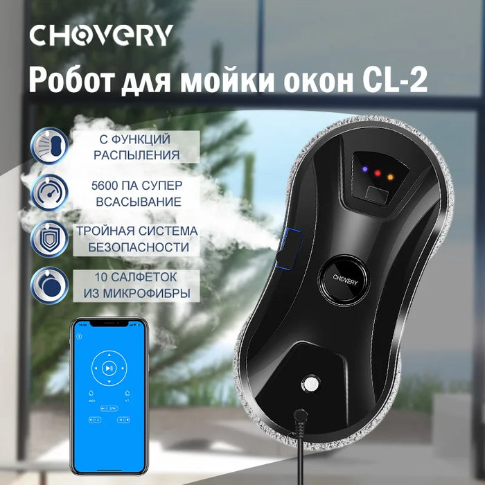 Fensterputzroboter Chovery Pro 5600 Pa — CL-1 und CL-2 mit Doppelsprühfunktion