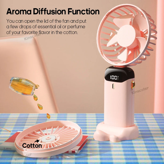 Mini ventilador plegable USB con correa de cuello incluida