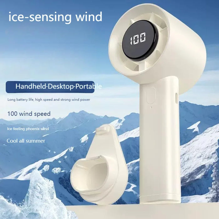 Tragbarer Handventilator mit Halbleiterkühlung | 100 Geschwindigkeiten LED-Anzeige USB