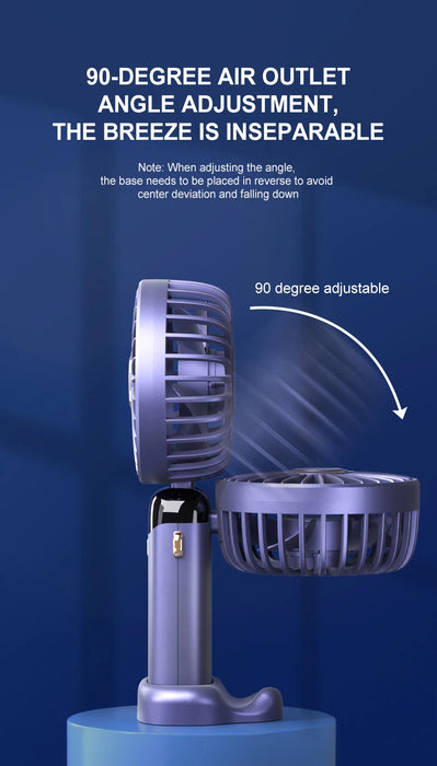 Tragbarer faltbarer USB-Mini-Ventilator | 5 Geschwindigkeiten, zum Umhängen, wiederaufladbar, freihändig