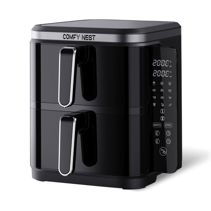 Freidora de Aire Doble Cesta Comfy Nest 2800W – 11L con Panel Lateral Abatible Digital