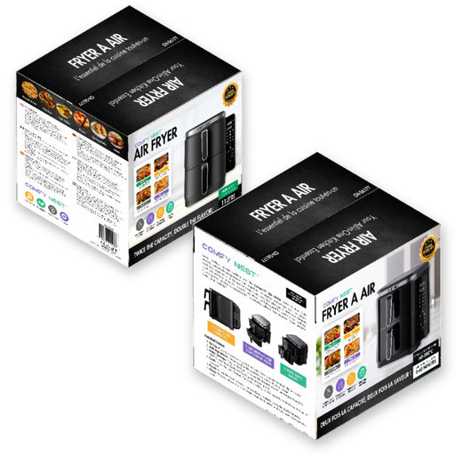 Freidora de aire de doble cesta Comfy Nest 11 L 2800W - con ventana, doble cesta
